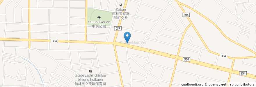 Mapa de ubicacion de KMR en Japão, 群馬県, 館林市.