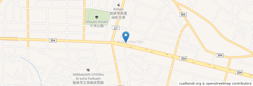 Mapa de ubicacion de つどい亭 en Japonya, 群馬県, 館林市.