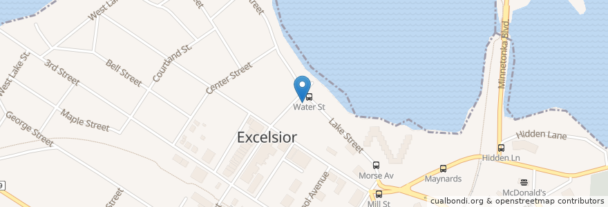 Mapa de ubicacion de Haskell's Port of Excelsior en 미국, 미네소타, Hennepin County, Excelsior.
