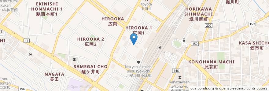 Mapa de ubicacion de 塚田農場 en ژاپن, 石川県, 金沢市.