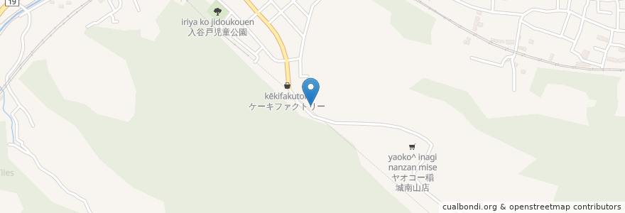 Mapa de ubicacion de 城山保育園南山 en Japan, 東京都, 稲城市.