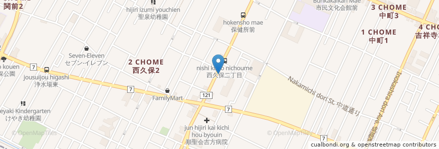 Mapa de ubicacion de BURSERS CAFE en Jepun, 東京都, 武蔵野市.