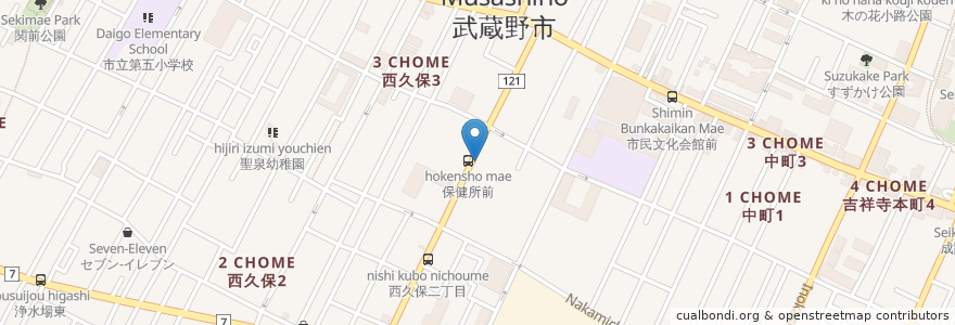 Mapa de ubicacion de ルンルンファーマシー en Jepun, 東京都, 武蔵野市.