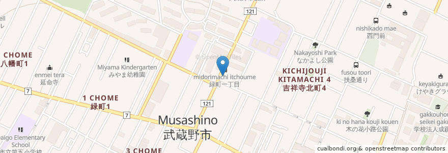 Mapa de ubicacion de terasu歯科 en Japan, 東京都, 武蔵野市.
