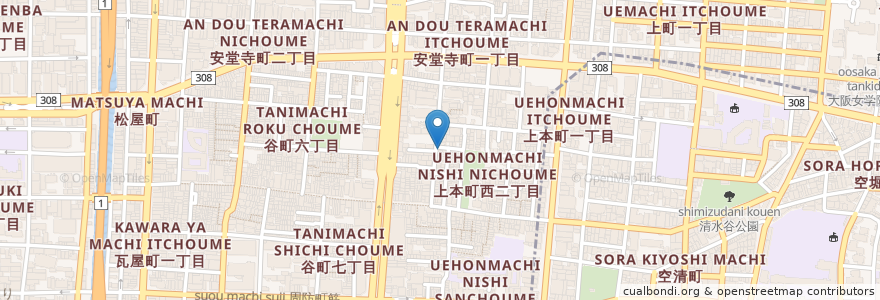 Mapa de ubicacion de Omelette en Japonya, 大阪府, 大阪市, 中央区.