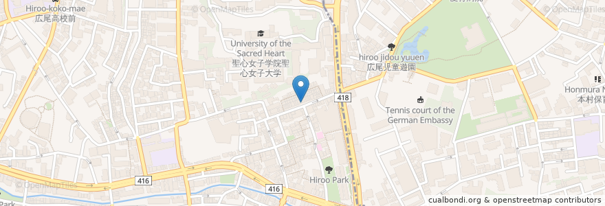 Mapa de ubicacion de ゆりのき en 日本, 東京都, 港区, 広尾.