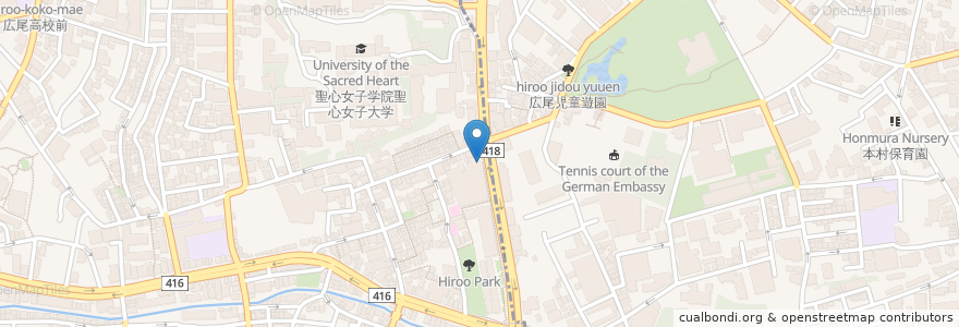 Mapa de ubicacion de Dean and Deluca en 日本, 東京都, 港区, 広尾.