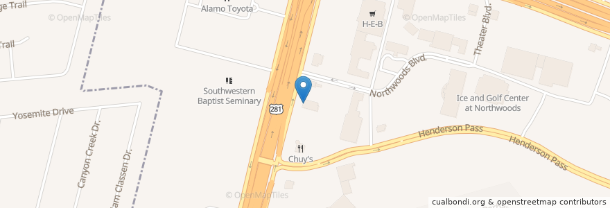 Mapa de ubicacion de La Madeleine French Bakery & Cafe en Amerika Syarikat, Texas, Bexar County, San Antonio.
