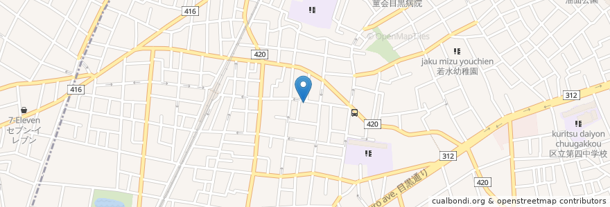 Mapa de ubicacion de Higuma Donuts en 일본, 도쿄도, 目黒区.