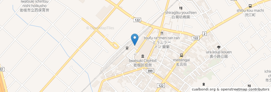 Mapa de ubicacion de COCO壱番屋 en Japonya, 埼玉県, さいたま市, 岩槻区.