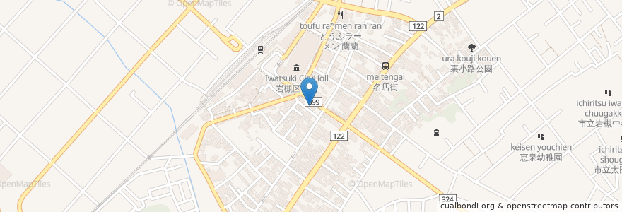 Mapa de ubicacion de かみうら耳鼻咽喉科 en 日本, 埼玉県, さいたま市, 岩槻区.