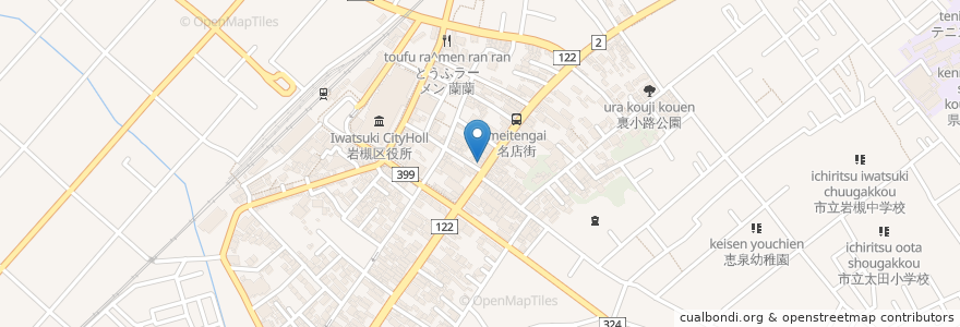 Mapa de ubicacion de 渡辺薬局 en Japão, 埼玉県, さいたま市, 岩槻区.