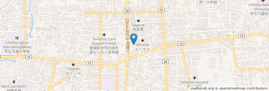 Mapa de ubicacion de 大鷲神社 en اليابان, 埼玉県, 川越市.