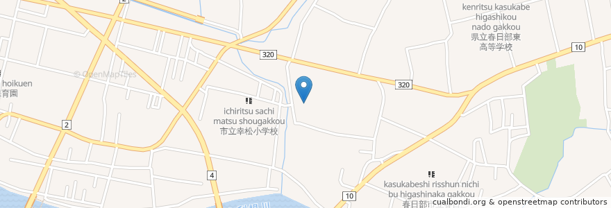 Mapa de ubicacion de 白山神社 en Jepun, 埼玉県, 春日部市.