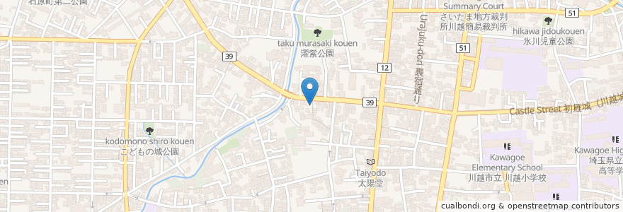 Mapa de ubicacion de うなぎ 大穀 en 일본, 사이타마현, 川越市.
