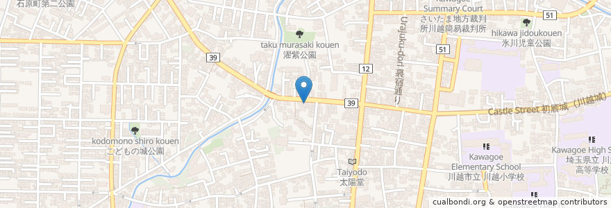 Mapa de ubicacion de 岡野屋 en 日本, 埼玉県, 川越市.