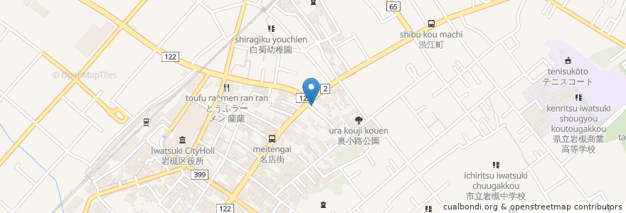 Mapa de ubicacion de 亀屋薬局 en 日本, 埼玉县, 埼玉市, 岩槻区.