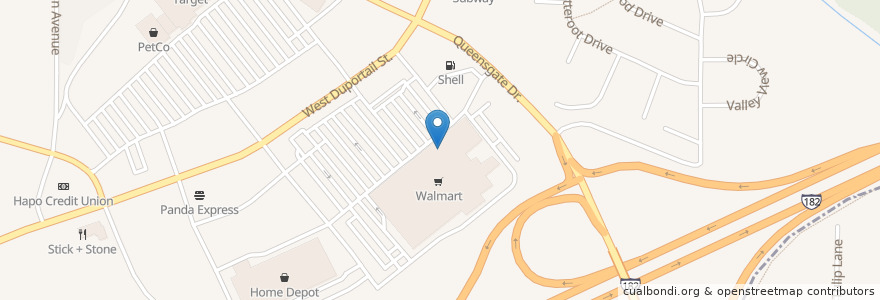 Mapa de ubicacion de Walmart Pharmacy en アメリカ合衆国, ワシントン州, Benton County, Tri-Cities, Richland.