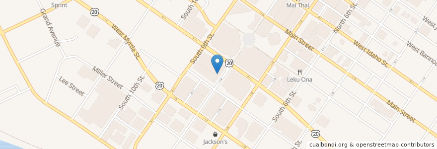 Mapa de ubicacion de Meraki Greek Street Food en 미국, 아이다호, Ada County, Boise.