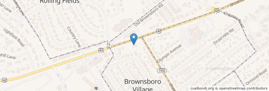 Mapa de ubicacion de Chase Bank en Amerika Syarikat, Kentucky, Jefferson County, Louisville, Brownsboro Village.