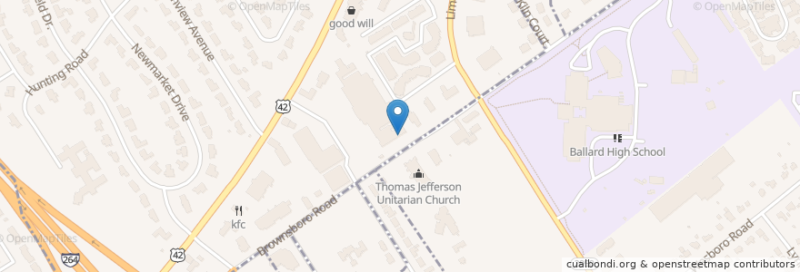 Mapa de ubicacion de The UPS Store en Estados Unidos Da América, Kentucky, Jefferson County, Louisville.