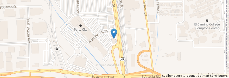 Mapa de ubicacion de Pizza Studio en Verenigde Staten, Californië, Los Angeles County, Compton.