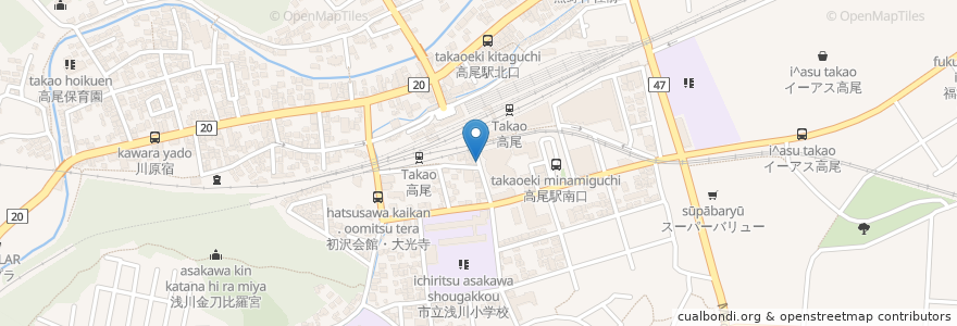 Mapa de ubicacion de たかお食堂 en ژاپن, 東京都, 八王子市.