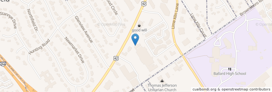 Mapa de ubicacion de Chase Bank en Estados Unidos De América, Kentucky, Jefferson County, Louisville.