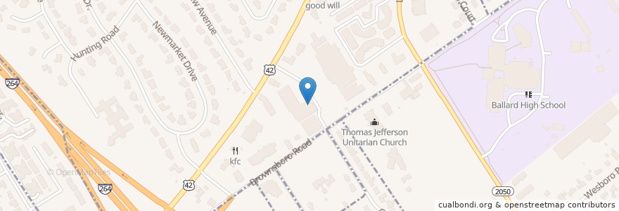Mapa de ubicacion de Thai Cafe en 미국, Kenekuke, Jefferson County, Louisville.