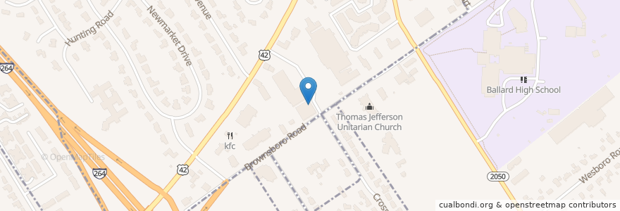 Mapa de ubicacion de Baptist Health Urgent Care en Estados Unidos Da América, Kentucky, Jefferson County, Louisville.