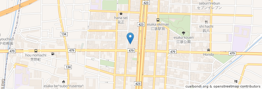 Mapa de ubicacion de Rosso en Japão, 大阪府, 吹田市.