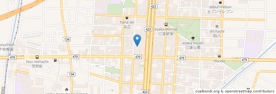 Mapa de ubicacion de 越後秘蔵麺 無尽蔵 en 日本, 大阪府, 吹田市.