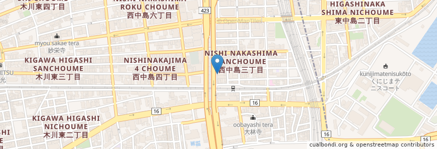 Mapa de ubicacion de ヒグチ en Japan, 大阪府, Osaka, 淀川区.