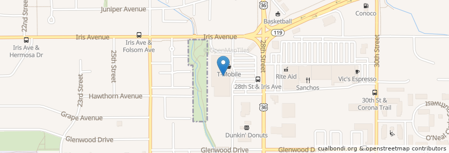 Mapa de ubicacion de Safeway en Amerika Birleşik Devletleri, Kolorado, Boulder County, Boulder.