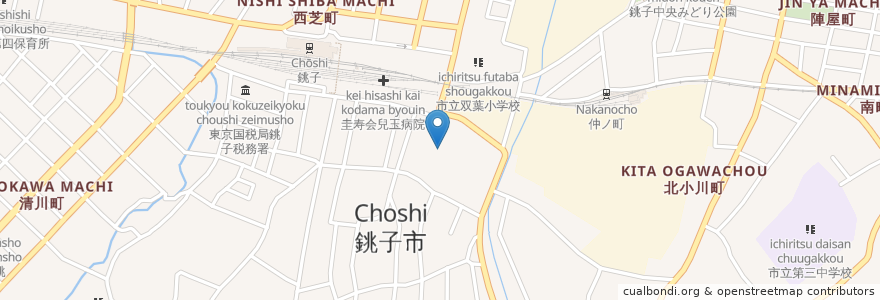 Mapa de ubicacion de 妙福寺 en Japón, Prefectura De Chiba, 銚子市.