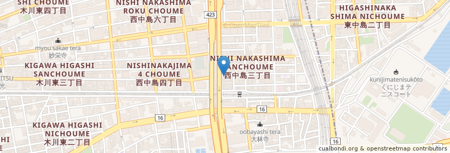 Mapa de ubicacion de 炭焼きジョニー en Japan, Präfektur Osaka, 大阪市, 淀川区.