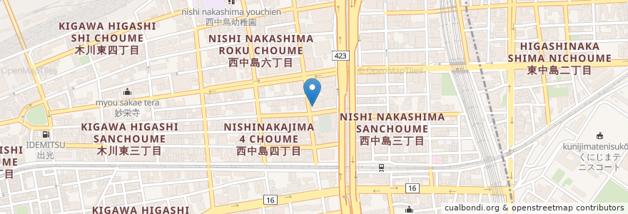 Mapa de ubicacion de 道楽うどん en Japan, Präfektur Osaka, 大阪市, 淀川区.