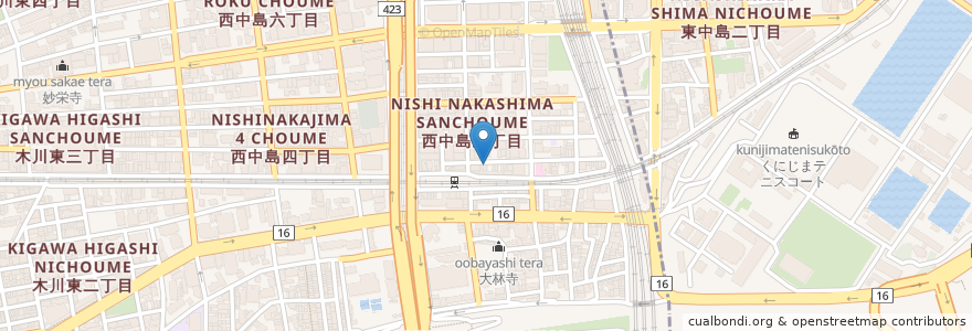 Mapa de ubicacion de さん喜 en Japan, 大阪府, Osaka, 淀川区.