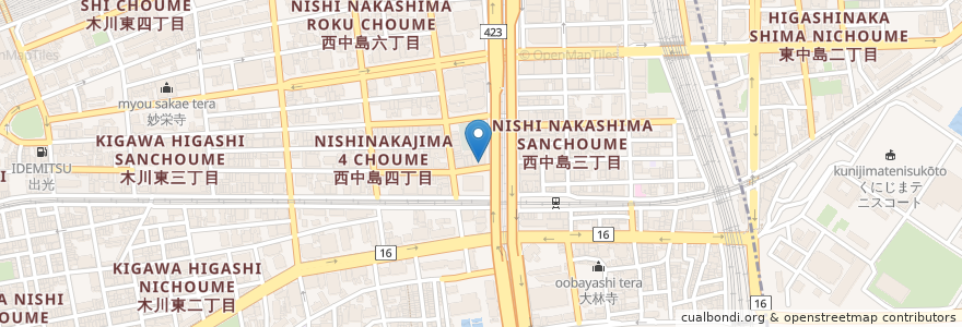 Mapa de ubicacion de 鳥一徹 en Japón, Prefectura De Osaka, Osaka, 淀川区.