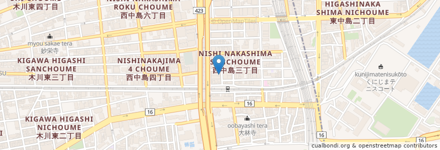 Mapa de ubicacion de ふたご en Japan, Präfektur Osaka, 大阪市, 淀川区.