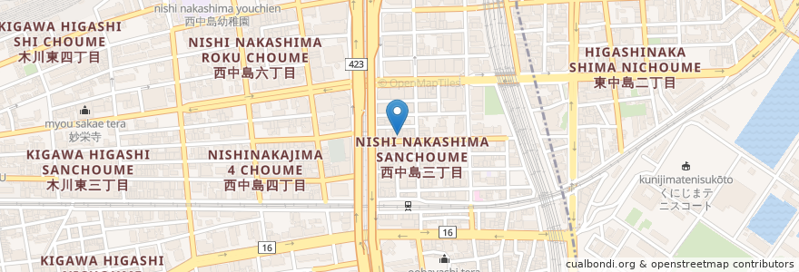 Mapa de ubicacion de 大阪トンテキ en Japonya, 大阪府, 大阪市, 淀川区.