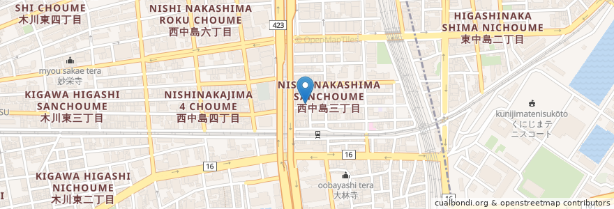 Mapa de ubicacion de 黒べこ屋 en Japan, Präfektur Osaka, 大阪市, 淀川区.