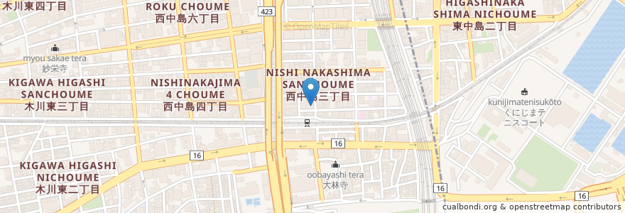 Mapa de ubicacion de ぶった en Japan, Präfektur Osaka, 大阪市, 淀川区.