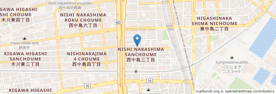 Mapa de ubicacion de らーめん亀王 en 日本, 大阪府, 大阪市, 淀川区.