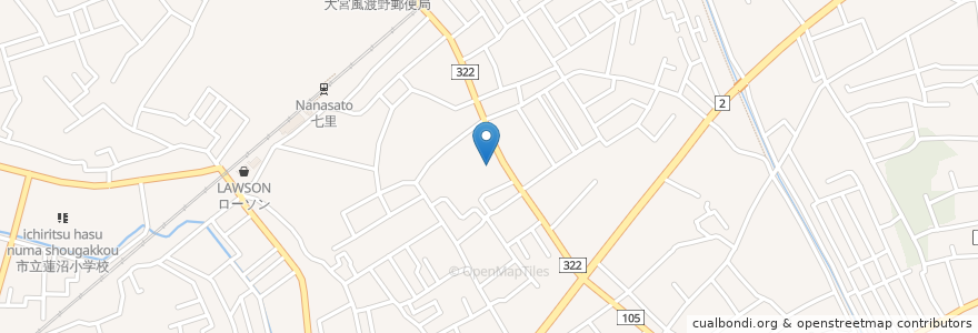 Mapa de ubicacion de 七里産婦人科 en اليابان, 埼玉県, さいたま市, 見沼区.
