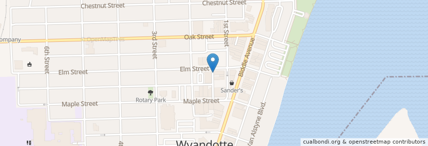 Mapa de ubicacion de Little Pierogi & Crepe Kitchen en Amerika Birleşik Devletleri, Michigan, Wayne County, Wyandotte.