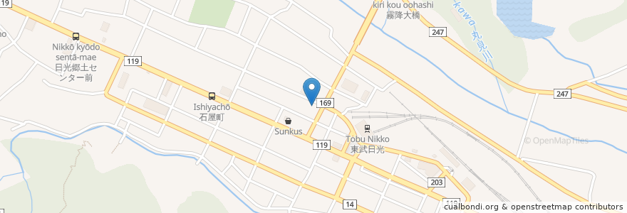Mapa de ubicacion de クスリ en Jepun, 栃木県, 日光市.
