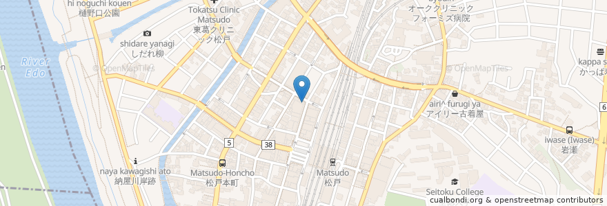 Mapa de ubicacion de 串かつでんがな en Japão, 千葉県, 松戸市.