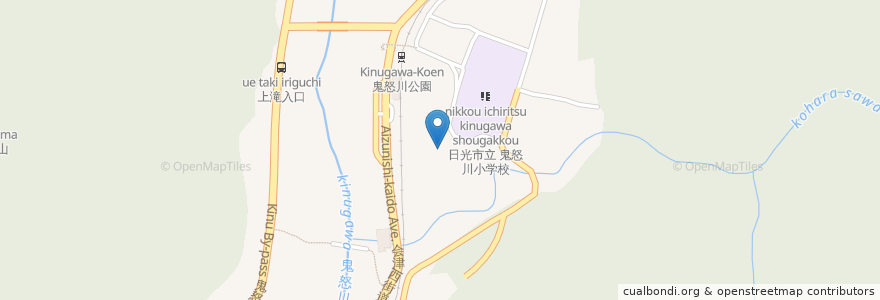 Mapa de ubicacion de 鬼怒川公園岩風呂 en Japonya, 栃木県, 日光市.