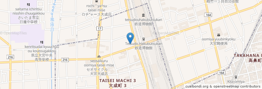 Mapa de ubicacion de 武蔵野本店営業部（一時移転） en Japonya, 埼玉県, さいたま市, 大宮区.